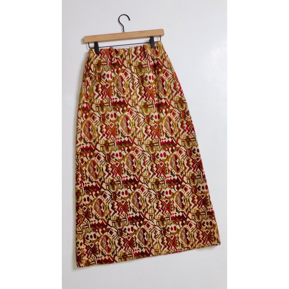 Vintage ANN TAYLOR Sportswear Tapestry Midi Skirt Textured Cottagecore Size 2 - Picture 6 of 11